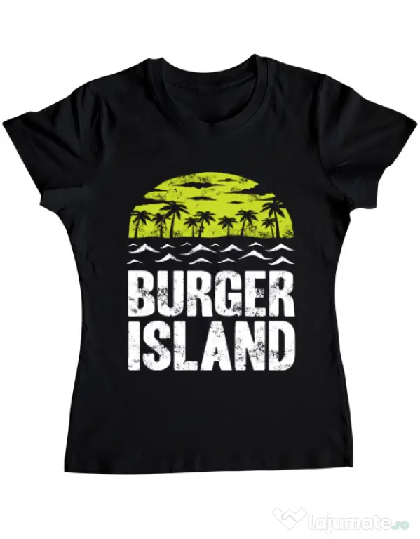 Tricou ADLER dama Burger island Negru