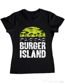 Tricou ADLER dama Burger island Negru