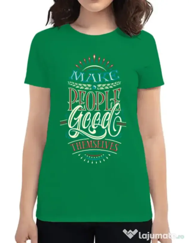 Tricou ADLER dama Make people feel good Verde mediu