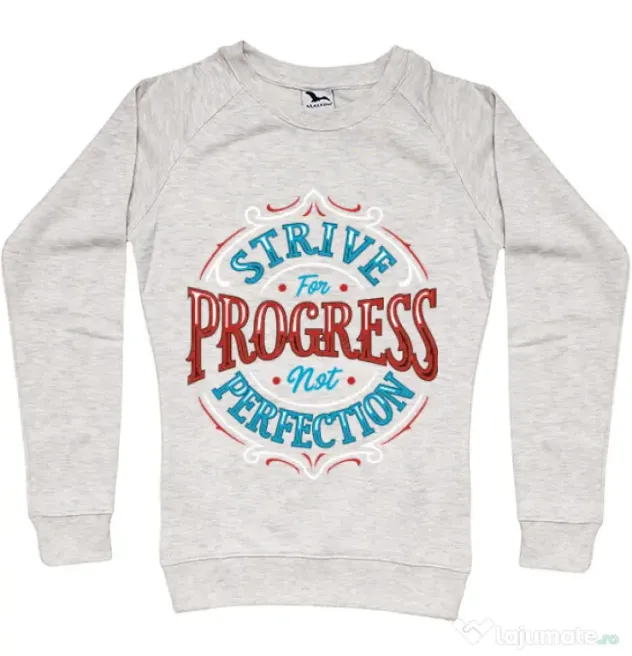 Bluza ADLER dama Strive For Progress Not Perfection Migdala melanj