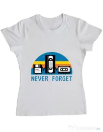 Tricou ADLER dama Never forget Alb