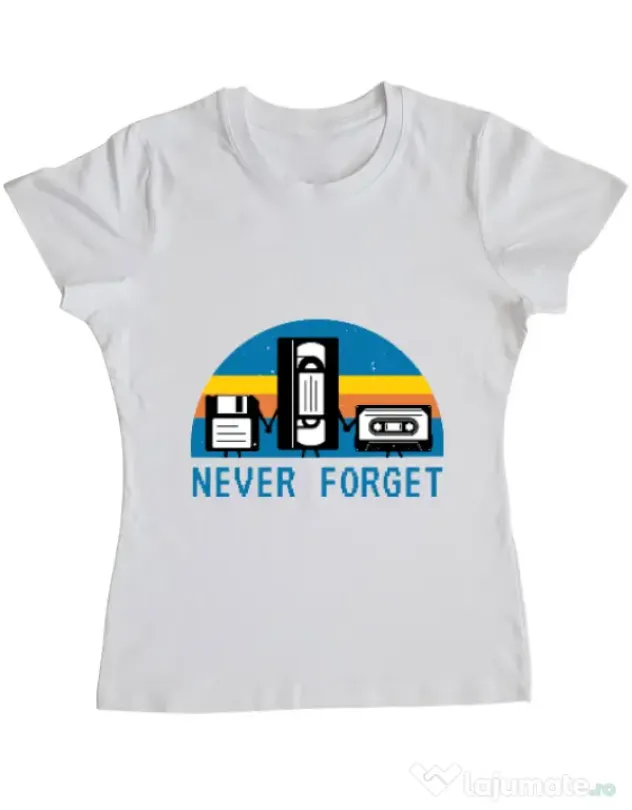 Tricou ADLER dama Never forget Alb