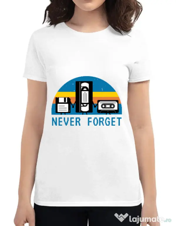 Tricou ADLER dama Never forget Alb