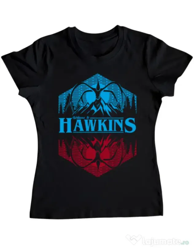 Tricou ADLER dama Welcome to Hawkins Negru
