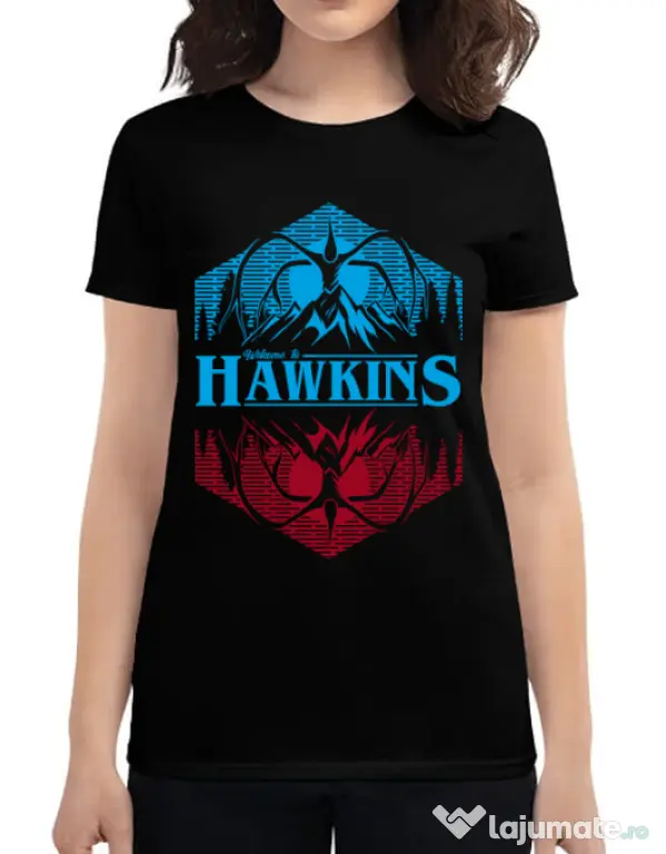 Tricou ADLER dama Welcome to Hawkins Negru
