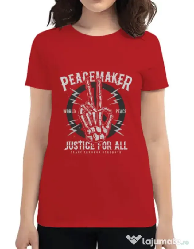 Tricou ADLER dama Peace Maker Rosu