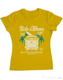 Tricou ADLER dama Ride The Waves Galben