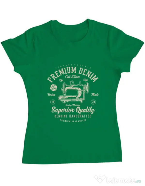 Tricou ADLER dama Premium Denim Verde mediu