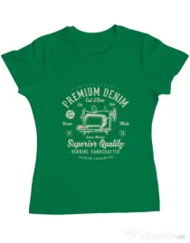 Tricou ADLER dama Premium Denim Verde mediu