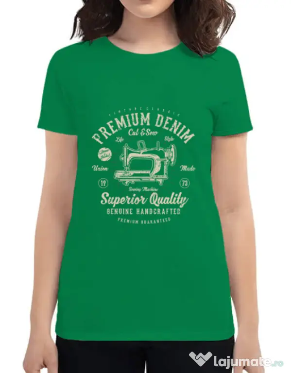 Tricou ADLER dama Premium Denim Verde mediu