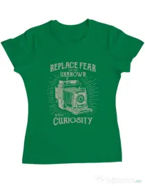 Tricou ADLER dama Replace Fear Verde mediu