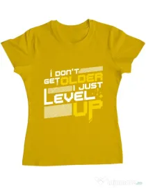 Tricou ADLER dama I dont get older Galben