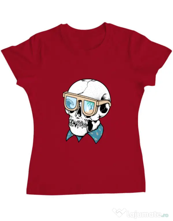 Tricou ADLER dama Skull Holiday Rosu