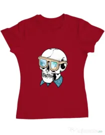 Tricou ADLER dama Skull Holiday Rosu