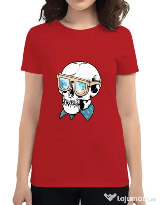 Tricou ADLER dama Skull Holiday Rosu