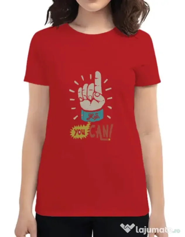 Tricou ADLER dama Yes You Can Rosu