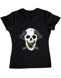 Tricou ADLER dama Skull Axe Negru