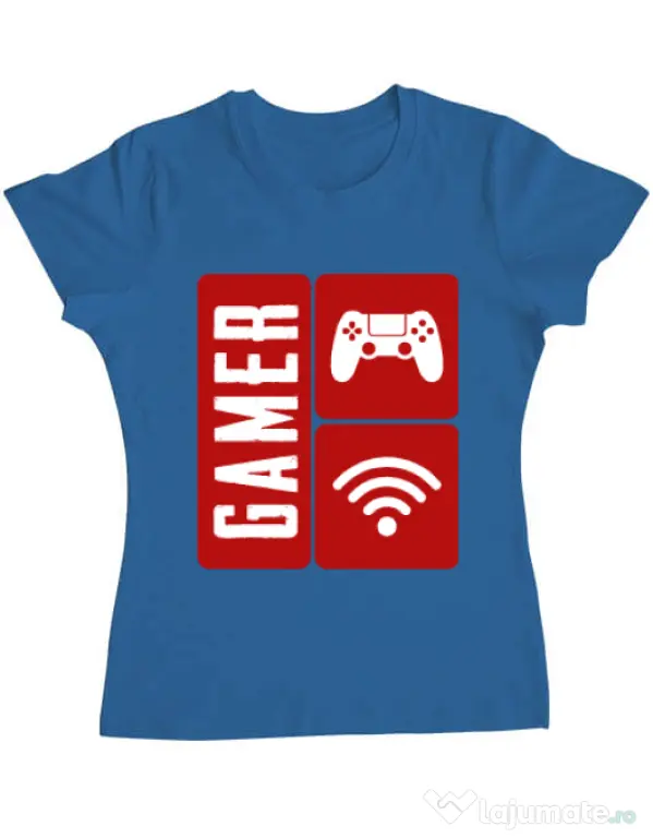 Tricou ADLER dama Gamer Albastru azuriu