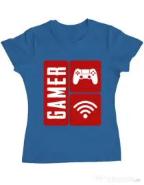 Tricou ADLER dama Gamer Albastru azuriu