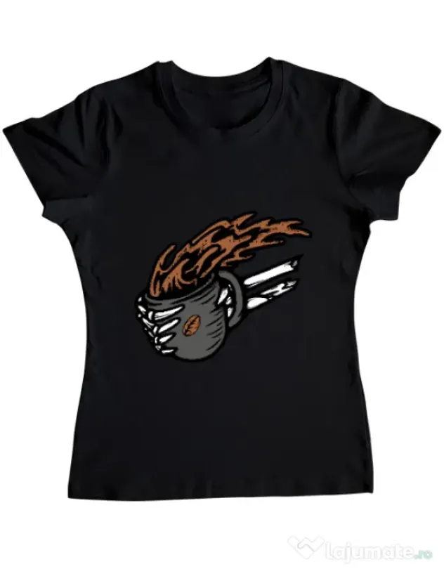 Tricou ADLER dama Coffee First Negru