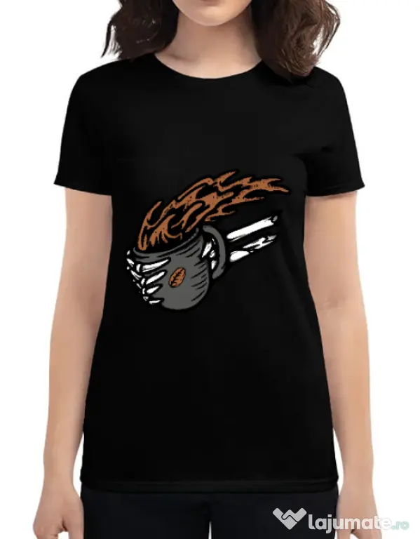 Tricou ADLER dama Coffee First Negru