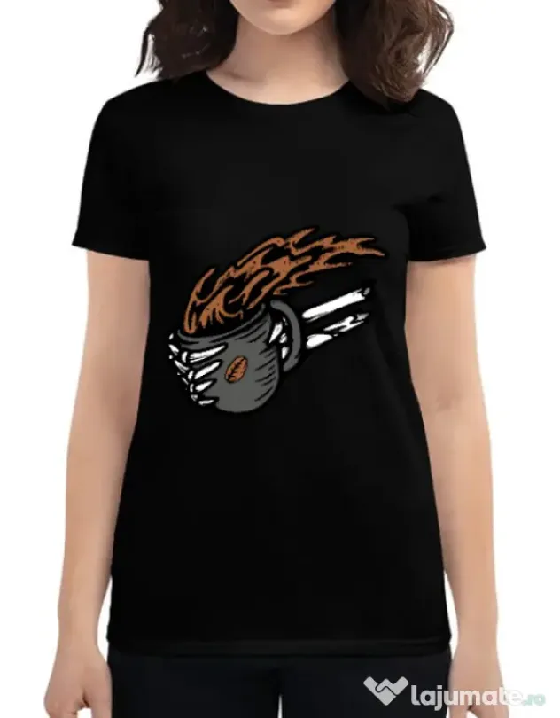 Tricou ADLER dama Coffee First Negru