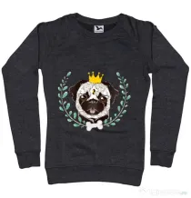 Bluza ADLER dama King Of Pug Negru melanj