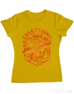 Tricou ADLER dama Everything You Can Imagine is Real Galben