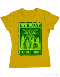 Tricou ADLER dama High zombies Galben
