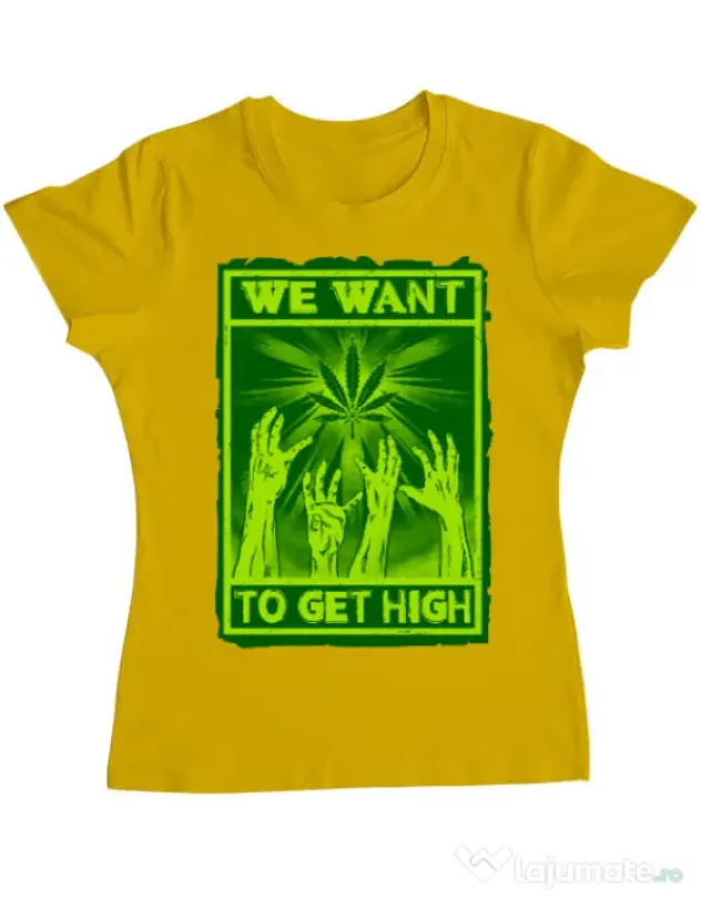 Tricou ADLER dama High zombies Galben