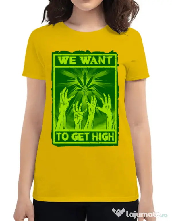 Tricou ADLER dama High zombies Galben