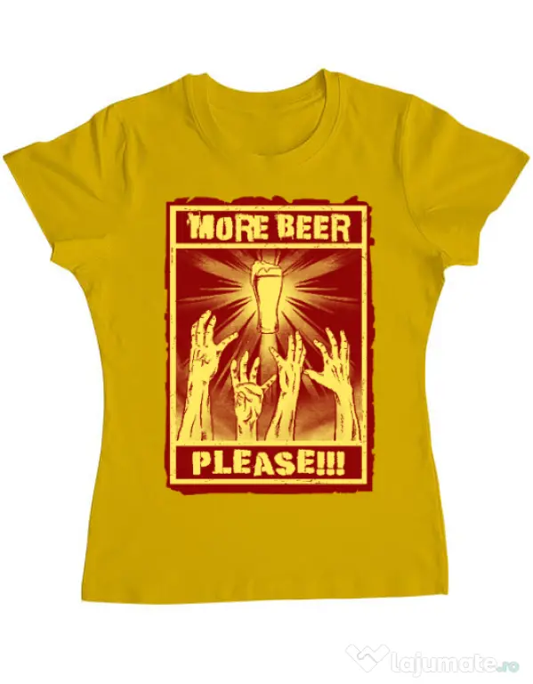 Tricou ADLER dama Thirsty zombies Galben