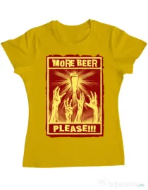 Tricou ADLER dama Thirsty zombies Galben