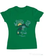 Tricou ADLER dama Wake up and drink a coffee Verde mediu
