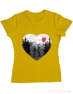 Tricou ADLER dama Hike and Love Galben
