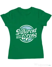 Tricou ADLER dama Different Doesnt Mean Wrong Verde mediu