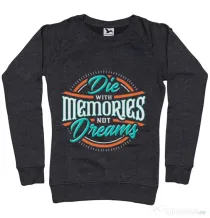 Bluza ADLER dama Die With Memories Not Dreams Negru melanj