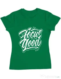 Tricou ADLER dama Focus On The Good Verde mediu