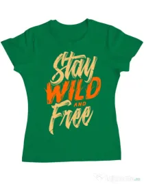 Tricou ADLER dama Stay Wild and Free Verde mediu