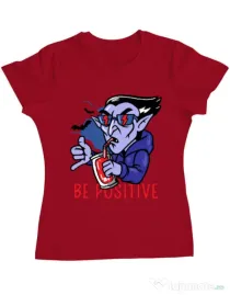 Tricou ADLER dama Be positive Rosu