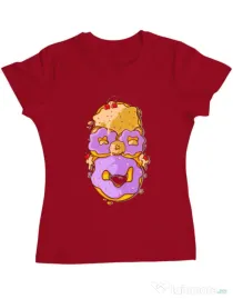 Tricou ADLER dama Homer Donut Rosu