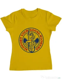 Tricou ADLER dama SUPPORT YOUR LOCAL HOOKERS Galben