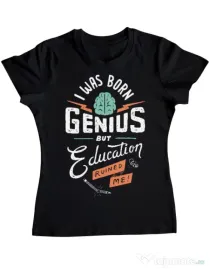 Tricou ADLER dama Born Genius Negru