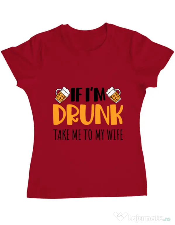 Tricou ADLER dama Take me to my wife Rosu