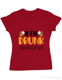 Tricou ADLER dama Take me to my wife Rosu