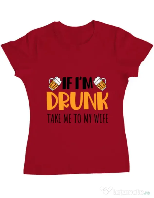 Tricou ADLER dama Take me to my wife Rosu