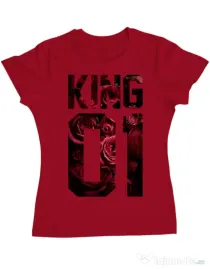 Tricou ADLER dama Flower king Rosu