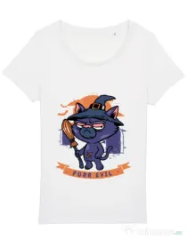 Tricou STANLEY STELLA dama Purr halloween Alb