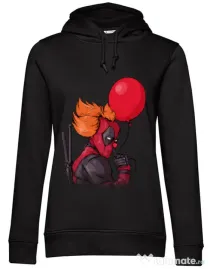 Hoodie dama cu gluga IT is Deadpool Negru