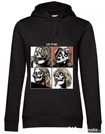 Hoodie dama cu gluga Let it be Negru